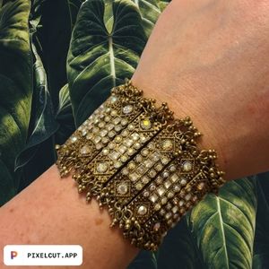 CLEARANCE! Bronze, Rhinestone, Stretch Cuff Bracelet